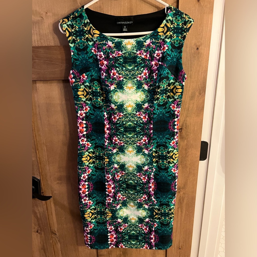 Beautiful vibrant floral mirror dress